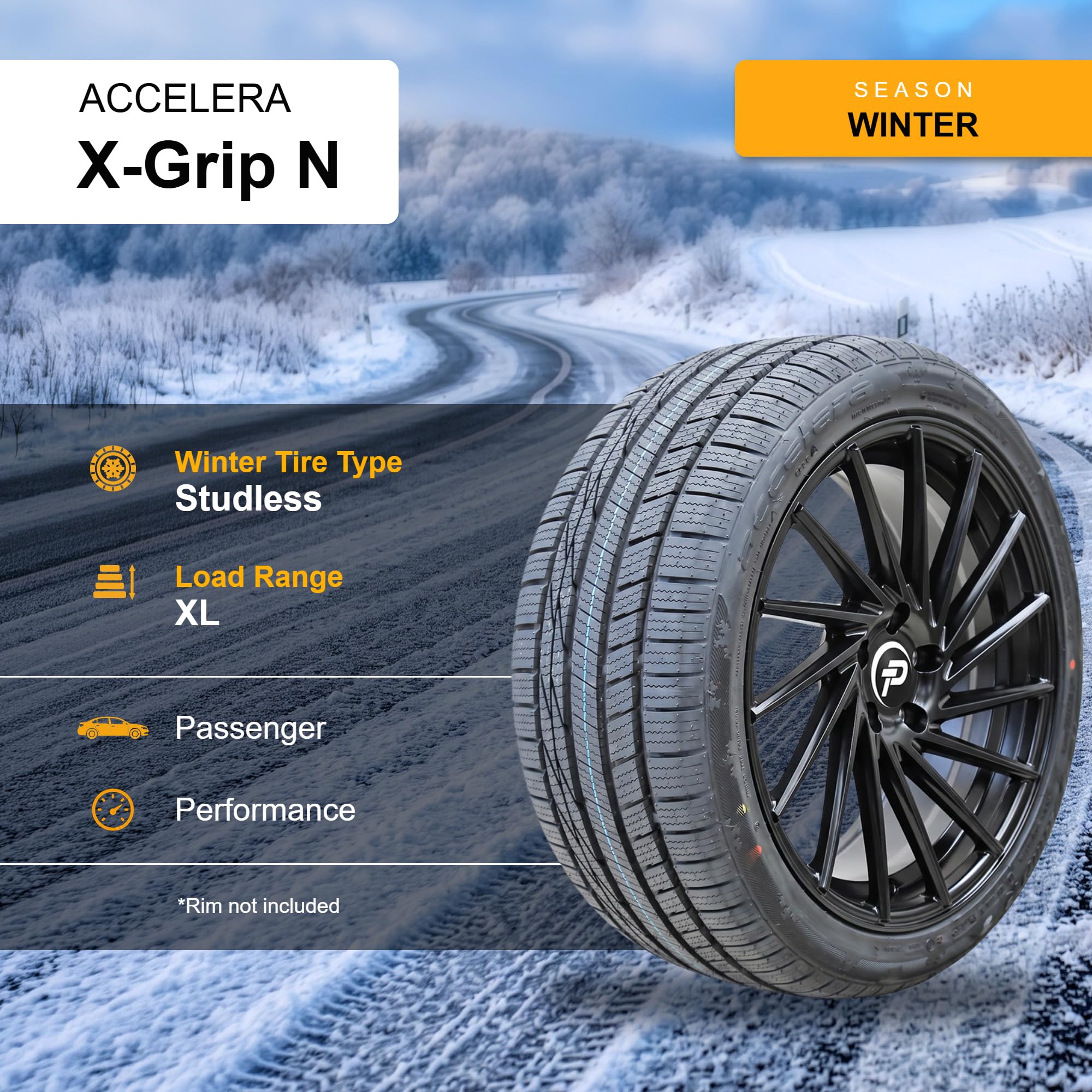 Amazon.com: Accelera X Grip N 215/45R17 91V XL Winter (Studless